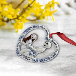 Blue Toile De Jouy Naughty Skeleton - Personalized Nightmare Ornament – view 7