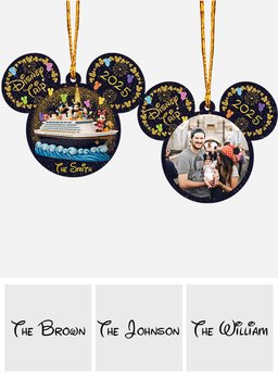 Our Family Cruise Trip Any Photo - Personalized Mouse Ornament – view 8