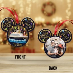 Our Family Cruise Trip Any Photo - Personalized Mouse Ornament – view 6