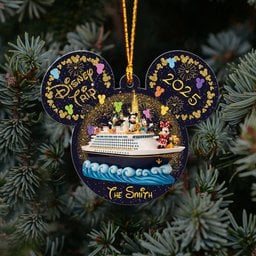 Our Family Cruise Trip Any Photo - Personalized Mouse Ornament – view 7