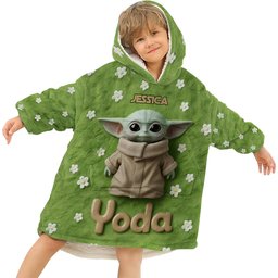 Cute Yoda - Personalized The Force Blanket Hoodie – view 4