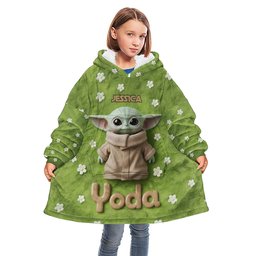 Cute Yoda - Personalized The Force Blanket Hoodie – view 3