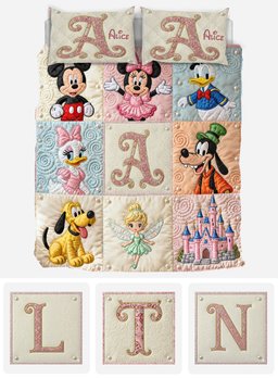Magical Mouse Ears Initials - Personalized Mouse Quilt Set – view 6