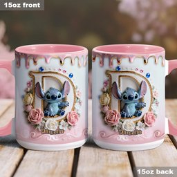 Custom Alphabet For Blue Monster Lover - Personalized Ohana Accent Mug & Coaster – view 7