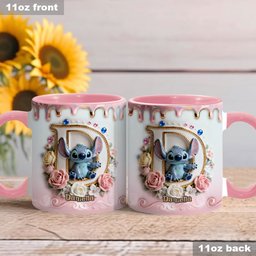 Custom Alphabet For Blue Monster Lover - Personalized Ohana Accent Mug & Coaster – view 6