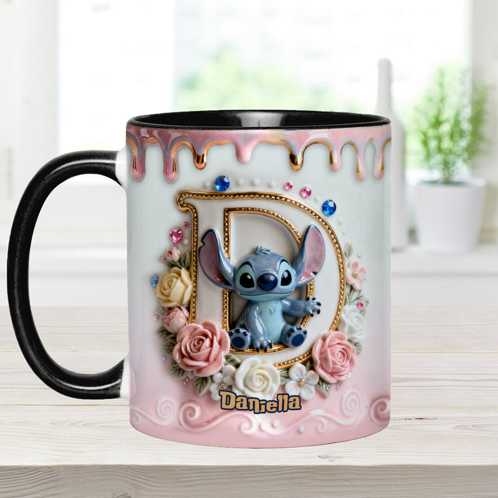 Custom Alphabet For Blue Monster Lover - Personalized Ohana Accent Mug & Coaster – view 21
