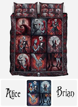 Perfect Gift For Couple - Personalized Nightmare Quilt Set – view 6