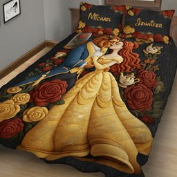 Princess And The Beast - Personalized Beauty And The Beast Quilt Set – view 3