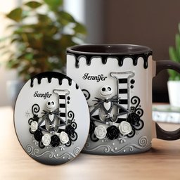The Christmas Nightmare, Initial Customized - Personalized Nightmare Accent Mug & Coaster – view 2