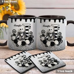 The Christmas Nightmare, Initial Customized - Personalized Nightmare Accent Mug & Coaster – view 3