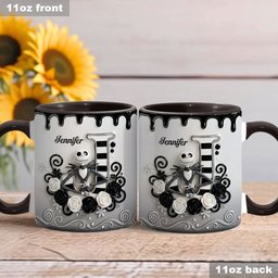 The Christmas Nightmare, Initial Customized - Personalized Nightmare Accent Mug & Coaster – view 6