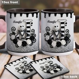 The Christmas Nightmare, Initial Customized - Personalized Nightmare Accent Mug & Coaster – view 4