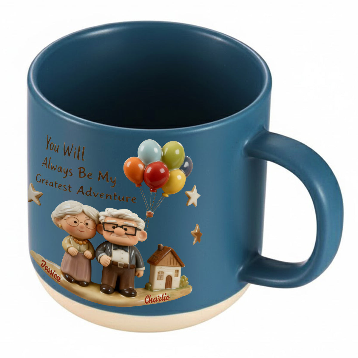 You Will Always Be My Greatest Adventure - Personalized Couple Printed Pottery Mug – view 6
