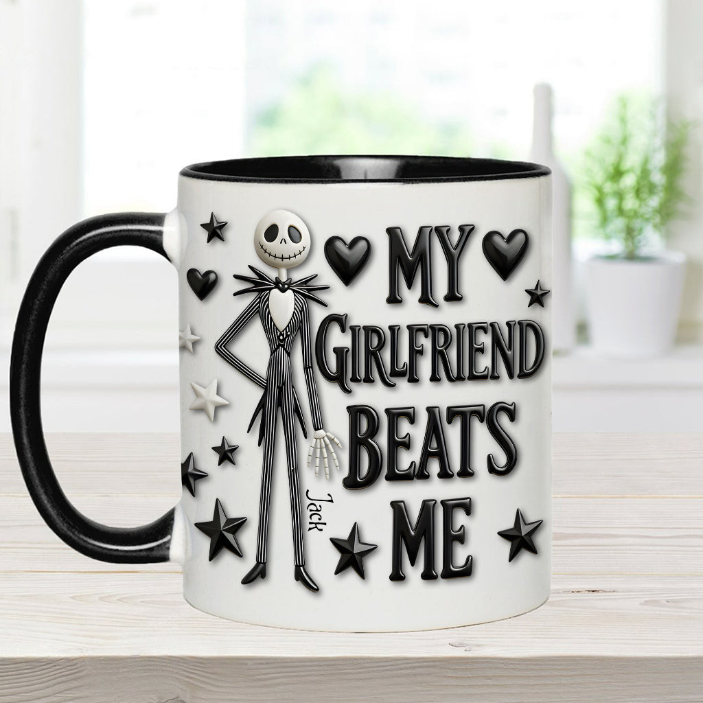 My Girlfriend Beats Me Nightmare - Personalized Nightmare Accent Mug & Coaster – view 31