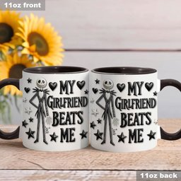 My Girlfriend Beats Me Nightmare - Personalized Nightmare Accent Mug & Coaster – view 6