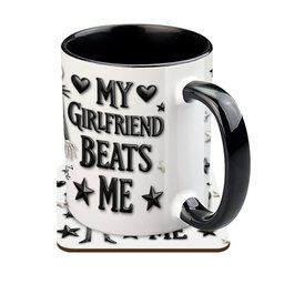 My Girlfriend Beats Me Nightmare - Personalized Nightmare Accent Mug & Coaster – view 5