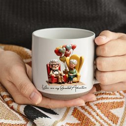 You Are My Greatest Adventure - Personalized Mouse Printed Pottery Mug – view 2