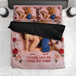 Beauty The Beast, Couple Gift Idea - Personalized Beauty And The Beast Bedding Set – view 2