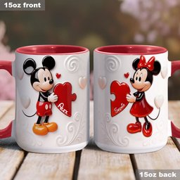 Magical Cartoon Mouse Couple, Matching Mug - Personalized Mouse Accent Mug – view 4