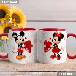 Magical Cartoon Mouse Couple, Matching Mug - Personalized Mouse Accent Mug – view 3