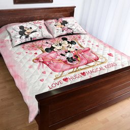 Main Street Sweethearts Pink - Personalized Mouse Quilt Set – view 4