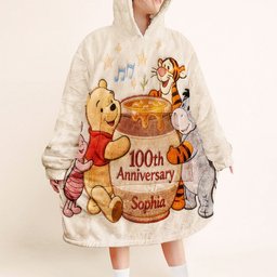 Honey Bear 100th Anniversary - Personalized Mouse Blanket Hoodie – view 2