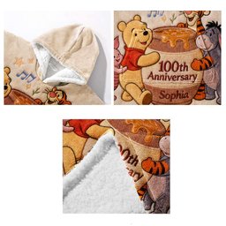 Honey Bear 100th Anniversary - Personalized Mouse Blanket Hoodie – view 6