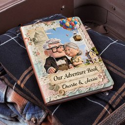 Our Adventure Book - Personalized Up Movie Couple Leather Journal – view 3