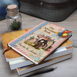Our Adventure Book - Personalized Up Movie Couple Leather Journal – view 7