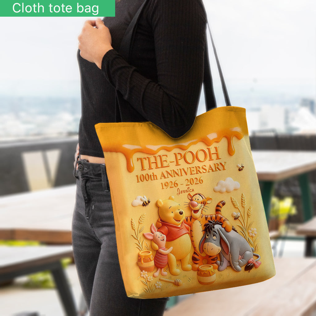 Honey Bear Celebrate 100th Anniversary - Personalized Yellow Bear Tote Bag – view 2