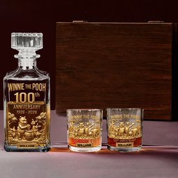 Honey Bear Celebrate 100th Anniversary - Personalized Yellow Bear Whiskey Decanter Set – view 2