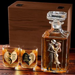 From Our First Kiss - Personalized Nightmare Whiskey Decanter Set – view 3