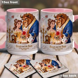 35 Year Anniversary - Personalized Beauty And The Beast Accent Mug & Coaster – view 4