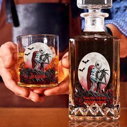From Our First Kiss Till Our Last Breath - Personalized Nightmare Whiskey Decanter Set – view 5