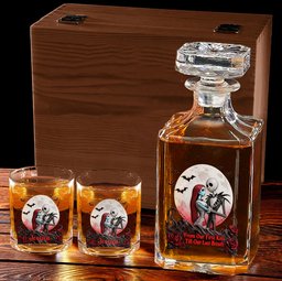 From Our First Kiss Till Our Last Breath - Personalized Nightmare Whiskey Decanter Set – view 3