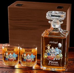 40th Anniversary - Personalized Animation Movie Whiskey Decanter Set – view 3