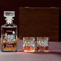 40th Anniversary - Personalized Animation Movie Whiskey Decanter Set – view 2