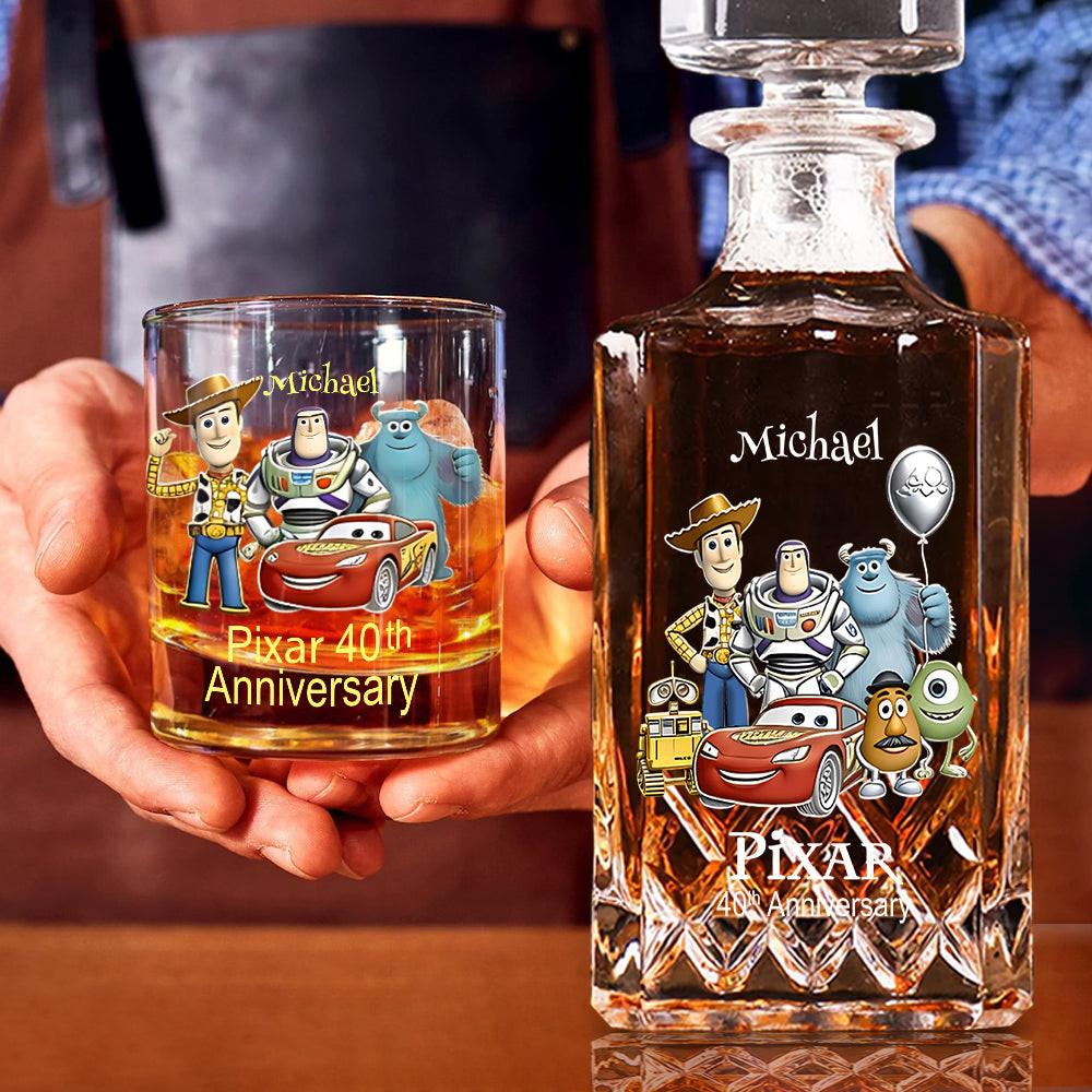 40th Anniversary - Personalized Animation Movie Whiskey Decanter Set – view 5