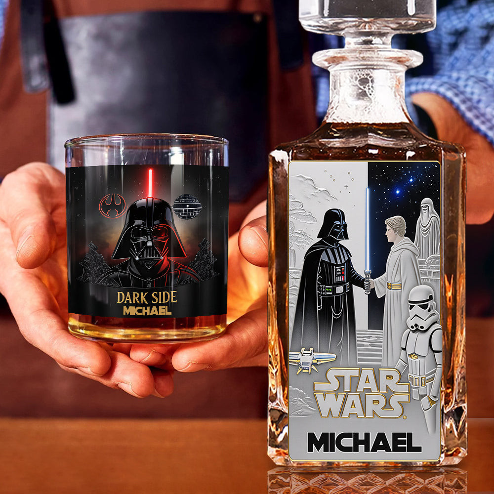 The Ultimate Light & Dark Side Spirit - Personalized The Force Whiskey Decanter Set – view 5