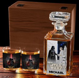 The Ultimate Light & Dark Side Spirit - Personalized The Force Whiskey Decanter Set – view 3