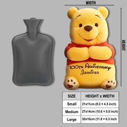 Thoughtful Gift For Girlfriend - Personalized Yellow Bear Hot Water Bottle With Cover – view 8