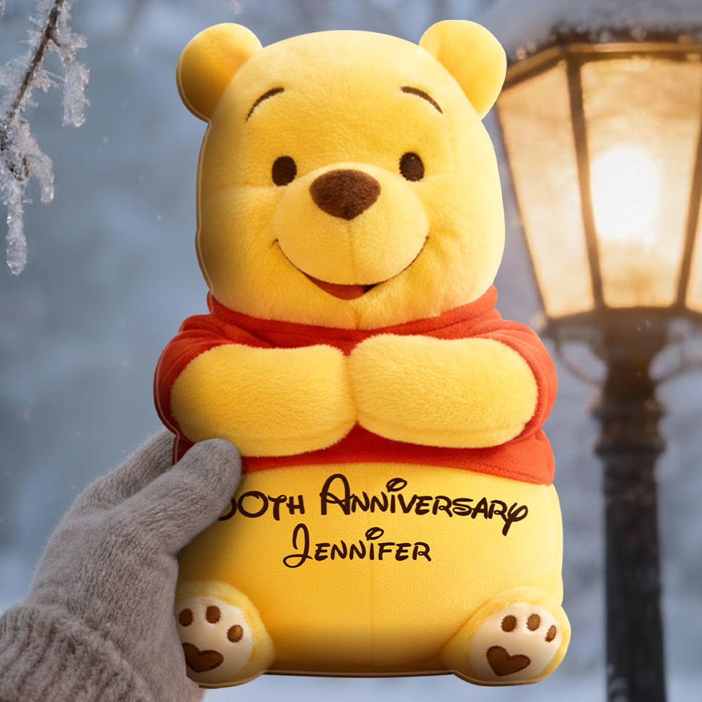Thoughtful Gift For Girlfriend - Personalized Yellow Bear Hot Water Bottle With Cover – view 6