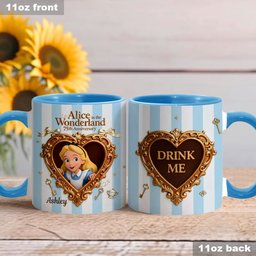 Wonder Gorl, Drink Me Mug - Personalized Mouse Accent Mug – view 3