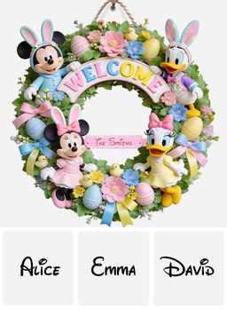 Easter's Day Magical Friends - Personalized Mouse Custom Shaped Wood Sign – view 6