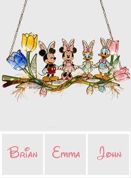 Easter's Day Magical Friends - Personalized Mouse Window Hanging Suncatcher Ornament – view 7
