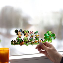 Lucky Friends - Personalized Mouse Window Hanging Suncatcher Ornament – view 4