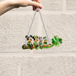 Lucky Friends - Personalized Mouse Window Hanging Suncatcher Ornament – view 3