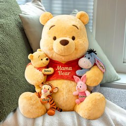 Mama Bear - Personalized Yellow Bear Premium Faux Fur Pillow – view 7