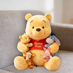Mama Bear - Personalized Yellow Bear Premium Faux Fur Pillow – view 4