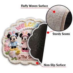 Easter's Day Magical Friends - Personalized Mouse Non-Slip Tufted Rug – view 8